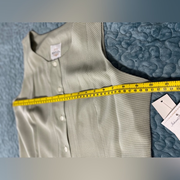 Vintage Bentley Womens Dress NWT Size 12 Button Sleeveless Long Sage Green/White - Picture 3 of 8